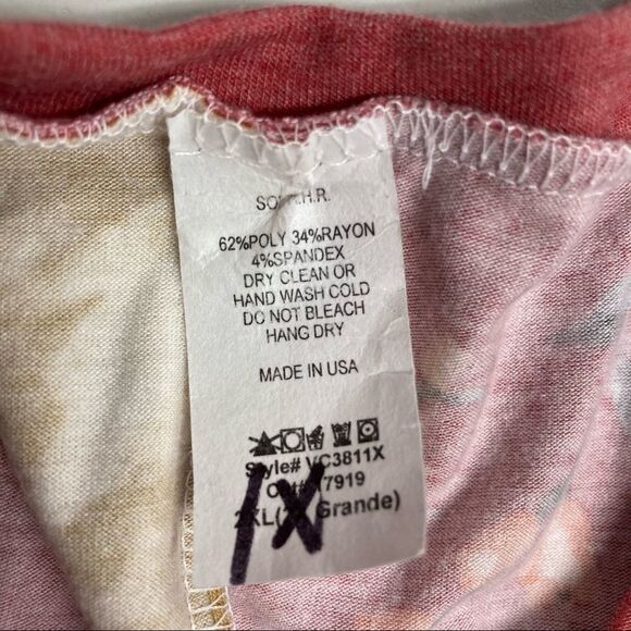 Women’s Peach Floral Dress Size 2X, POCKETS, Bell Sleeves - Picture 5 of 7